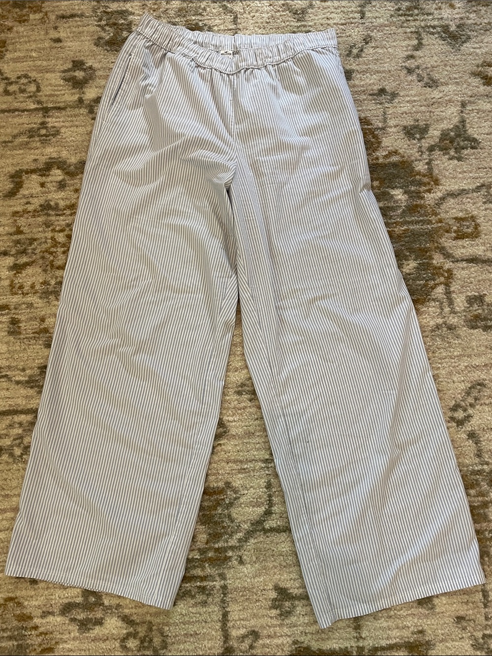 Hollister Light Blue & White Striped Sleep Pants